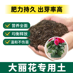 大丽花专用土肥料大丽花营养土植物盆栽土壤椰砖绿植阳台透气泥土