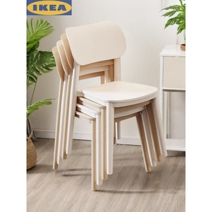 IKEA宜家塑料餐桌椅子靠背椅餐椅家用小凳子加厚简约商用出租房餐