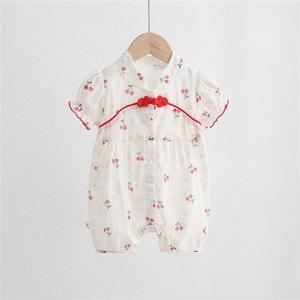 女宝宝夏装衣服新生婴儿夏季连体衣1-3-9满月百天周岁礼服十月五7