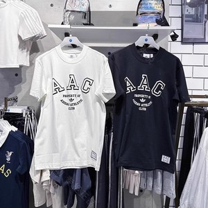 Adidas阿迪三叶草男子学院风AAC印花运动短袖T恤HZ0711 IM4571