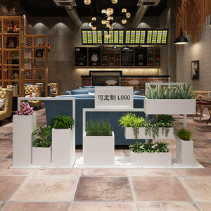 上海铁艺支架餐厅室内户外创意花架隔断花箱防锈金属花槽组合装饰
