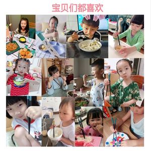 儿童筷子宝宝小短练习学习训练幼儿园小孩家用二段专用合金快子@
