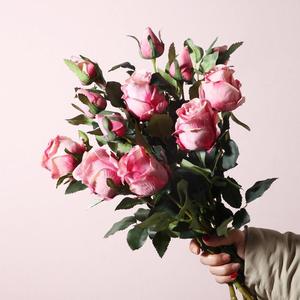 贝汉美（BHM）玫瑰花仿真花客厅插花假花室内餐桌花瓶摆件花艺绢