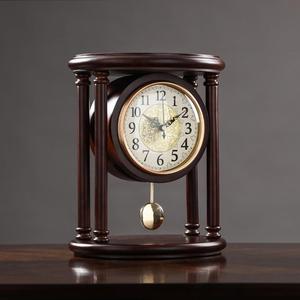 台钟座钟复古中式实木坐钟时钟家用客厅表摆台式摆钟钟表摆件