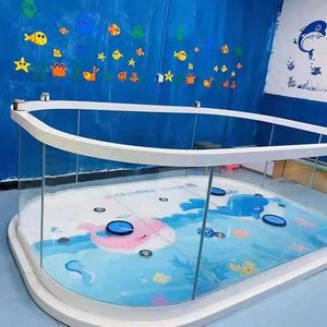 湖北婴儿儿童游泳池商用大型钢化玻璃亲子池恒温游泳馆母婴店全套