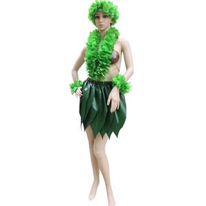 绿叶大溪地短裙夏威夷草裙舞男女成人儿童演出服装服饰原始树叶裙