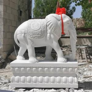 一对石雕大象汉白玉门口摆件石象招财镇宅小象石材雕刻雕塑定制