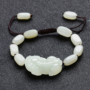 Customized Hetian jade Pixiu bracelet lovers year of life