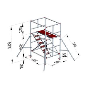上海威速VS建筑工地门式铝合金活动脚手架装修登高施工移动平台梯