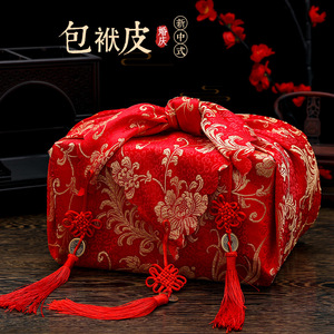 金丝凤尾包袱皮结婚用的红色包袱喜盆包裹布老式订婚陪嫁用品大全
