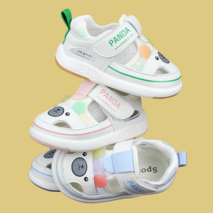 江博士儿童官方男女宝宝夏季镂空半凉鞋叫叫鞋1至2岁婴儿防滑魔术