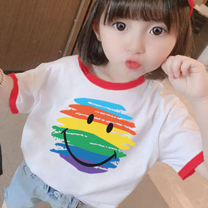 巴­拉巴­拉10新款0%棉女童夏季洋气可爱韩版宽松短袖T恤婴儿全棉