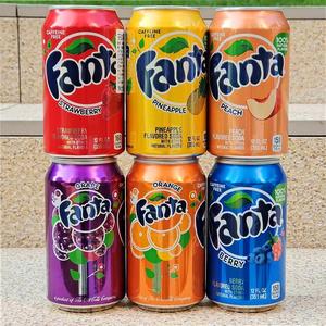 美国进口易拉听装芬达果味苏打汽水饮品碳酸饮料可混装FANTA SODA