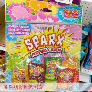 现货 英国SPARX popping candy草莓香橙可乐水果味跳跳糖 8小包
