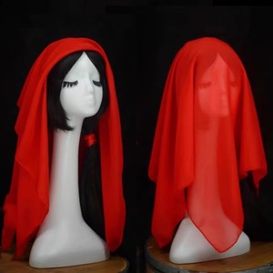 大红色丝巾女舞蹈用的沙巾道具跳舞中式红方巾结婚红纱巾四方头巾
