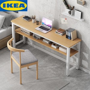 宜家电脑桌家用卧室学习书桌长方形简易靠墙窄桌经济型长条办公小