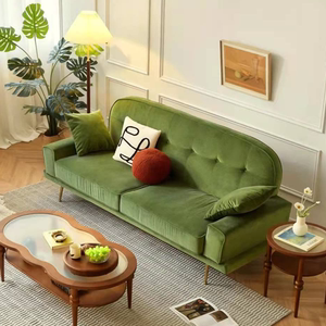 定制轻奢风北欧丝绒布艺沙发小户型客厅家具美式简约复古三人沙发