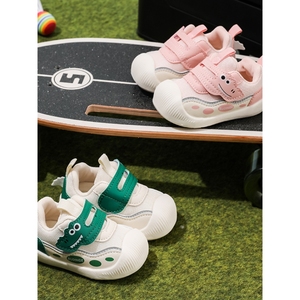 学步鞋男女宝宝10个月春秋款软底防滑0-1一2岁网面婴幼儿机能鞋子