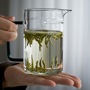 公道杯茶漏一体玻璃加厚耐热分茶器家用月牙泡茶杯过滤茶水分离杯
