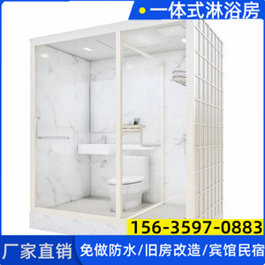 整体淋浴房干湿分离 SMC宾馆洗澡房一体式集成卫生间家用防水北京