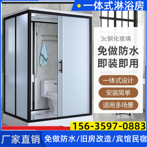 淋浴房整体浴室一体式农村家用集成玻璃沐浴带底座暖风洗澡间北京