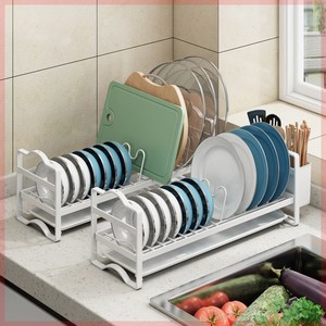 超窄沥水碗架新款厨房置物架碗碟收纳架多功能单层碗具锅盖置碗架