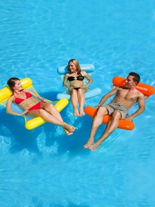 浮床水上充气浮排双人戏水玩具泳池超大号夹网女生躺椅漂浮圈浮垫