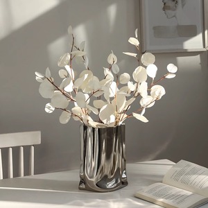 花瓶轻奢风电镀银色花瓶网红高级感插花创意客厅玄关餐桌装饰摆件