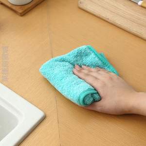 清洁可挂式毛巾厨房手巾可爱挂巾浴抹布珊瑚{加厚绒擦吸水儿童布