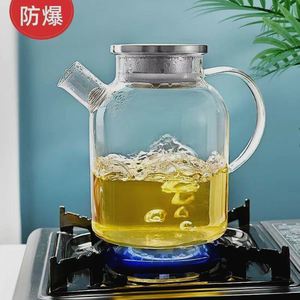 冷水壶煮茶壶泡茶壶凉水壶耐高温大容量耐冷家用玻璃壶可加热明火