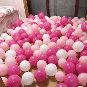 网红生日派对布置装饰气球女孩高级感玫红色浪漫嫩粉色黑色气球
