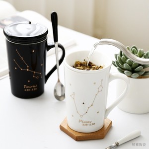 野兽派陶瓷杯子过滤带盖带勺情侣水杯办公室茶水分离家用咖啡泡茶