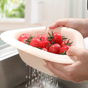 沥水篮三角吸盘洗菜盆过滤家用角落多功能洗水果盘厨房水槽置物架