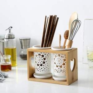 筷子篓筷子筒桶笼家用置物架厨房用品创意镂空瓷竹架收纳盒餐具