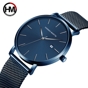 日本机芯日历防水男士手表 时尚简约休闲韩版dw款深蓝色钢带手表
