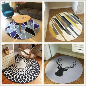 简约北欧圆形地毯现代家用客厅茶几卧室床边床前可爱吊篮电脑椅垫