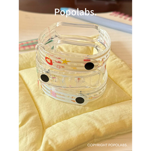 Popolabs小米系列~原创可爱小狗透明硅胶手环表带适用5/6/7/8代