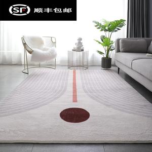 日式仿羊绒美式轻奢客厅地毯后现代简约欧式沙发茶几垫地毯床