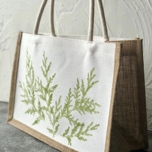 MU⁠JI/无印良品花朵树叶草木植物敲拓染DIY亚麻帆布手提袋 手工