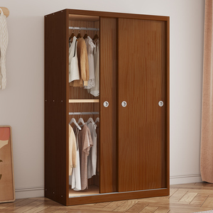 IKEA宜家简约现代实木衣柜推拉门卧室家用松木2门滑移门柜子中式