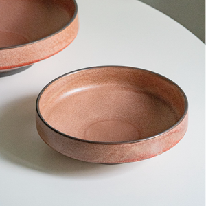 北欧陶瓷沙拉碗家用宽口深碗商用西式6.5英寸黑陶土窑变汤碗菜碗