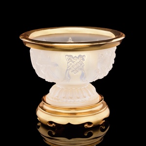 八吉祥供碗鎏金纯铜琉璃佛前圣水杯供佛贡碗八供碗摆件
