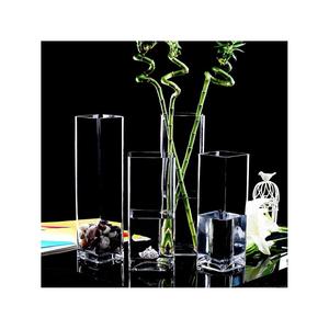 高硼硅玻璃方形花瓶大号客厅水养水培植物方形花盆鲜花插花方罐