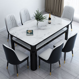 现代简约上下双层现代家用餐桌客厅北欧小桌子钢化玻璃茶桌套装1.
