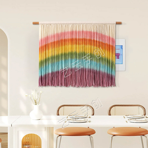 彩虹挂毯电表箱遮挡装饰画编织染色波西米亚民宿手工墙面背景挂布