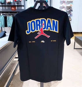 Nike耐克短袖男夏季AJ乔丹飞人休闲运动篮球纯棉透气圆领T恤上衣