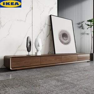 IKEA宜家北欧电视柜茶几组合胡桃木色客厅家具小户型简约落地意式
