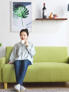 新品日式双人沙发布艺小公寓单人两人咖啡厅餐饮卡座沙发休闲北欧