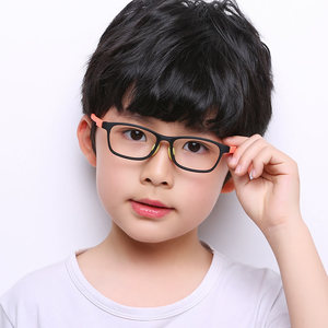 2104新款TR90儿童眼镜框小学生方眼镜防蓝光平光无度数平面镜护目