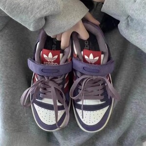 Adidas阿迪达斯女鞋春夏季Forum84紫红葡萄果汁复古联名款板鞋男